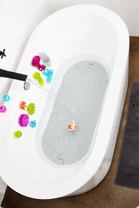 BOON Griffle Bathtub Mat Size XL Gray Hanging Hook 36" X 15.5" Textured Non-Slip - Picture 1 of 5