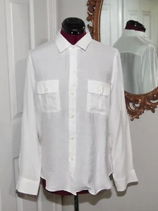 Calvin Klein weiße Bluse Kragen Knopfleiste vorne Camp Taschen Gr. M - Bild 1 von 6