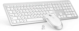 Wireless Keyboard and Mouse Combo - Full Size Slim Thin Wireless Keyboard Mouse  - Afbeelding 1 van 12