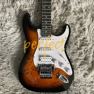 Guitarra Eléctrica Tree Burl Top ST 6 Cuerdas Cuello de Arce Floyd Rose Bridge Sunburst - Imagen 1 de 9