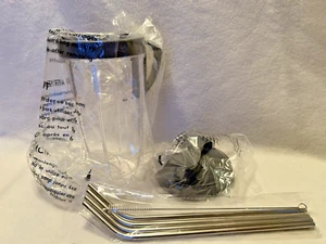 NutriBullet Replacement 32oz Cup w/ Mug Handle and Flip Top Lid + Metal Straws - Picture 1 of 5