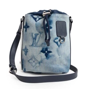 LOUIS VUITTON Sac Malang Messenger Shoulder Bag Cotton canvas, Denim Blue M57830 - Picture 1 of 11