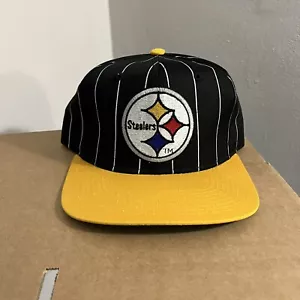 De colección Pittsburgh Steelers Snapback Sombrero Starter Rayas Script Splash NFL - Imagen 1 de 6