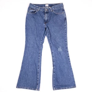 Calvin Klein Flare Leg Jeans Womens 29x28 Size 7 Blue Y2K Streetwear 100% Cotton - Picture 1 of 11