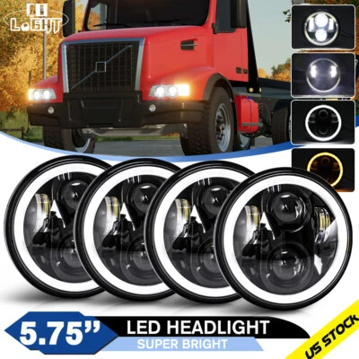 4PCS 5-3/4" 5.75 Inch LED Projector Headlight Headlamps For Volvo VHD 2001-2019 - Image 1 of 4