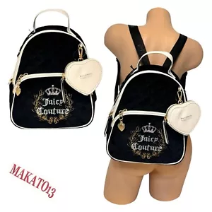 Juicy Couture Royal Couture Quilted Backpack Liquorice Crystal Shoulder Bag - Picture 1 of 11