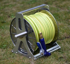 Large Stainless Steel Garden Hose Reel Portable Pipe Holder Storage Carrier - Picture 1 of 13