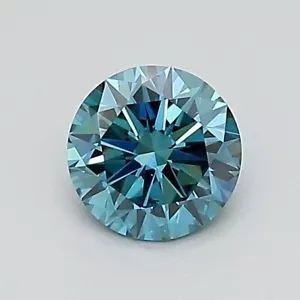 Lab Grown / Created IGI Certified Round 0.59ct VS1 Diamond Fancy Vivid Blue - Picture 1 of 2
