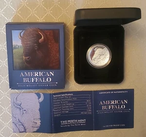 2014 American Buffalo High Relief 1 oz Silver Coin in Box- Low Mintage 5000 - Picture 1 of 6