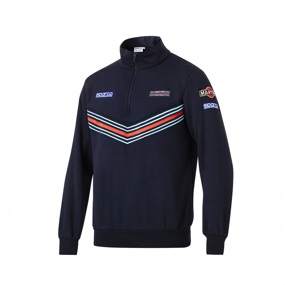 Sparco Martini Racing Half Zip Sweatshirt Jumper Retro Lancia World Rally Team - Изображение 1 из 4