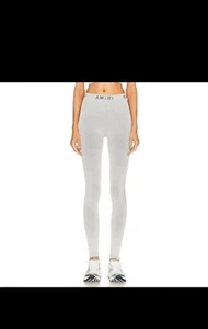 Amiri Seamless Knit Pants in Grey Extra Small New Womens Ribbed Leggings - Picture 1 of 1