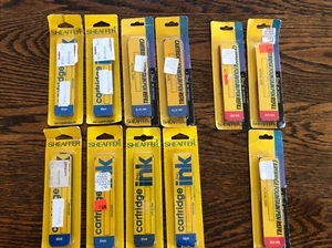 11 x Vintage SHEAFFER Refill Blue & Red 6-Pack Fountain Pen Skrip Ink Cartridges - Picture 1 of 4