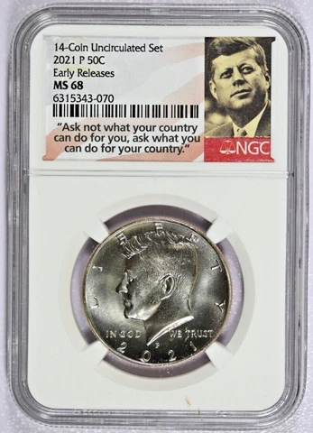 2021-P NGC MS 68 Kennedy Half Early Releases * Gorgeous Rarity! * Cover