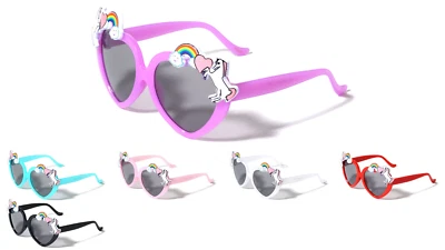 Gafas de sol para niños unicornio con arco iris en forma de corazón (K812-HEART) *NUEVO* Envío GRATIS Foto 1 de 2