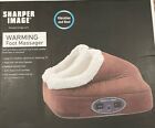 Sharper Image Warming Foot Massager, brown & beige Fleece, Vibrating NEW in Box
