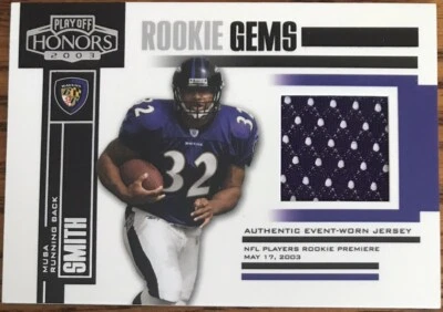 2003 Playoff Honors Rookie Jersey Musa Smith #220 Baltimore Ravens #’d 508/700 - Image 1 of 3