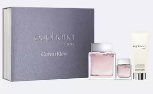 EUPHORIA by CALVIN KLEIN for Men 3 pcs GIFT SET 3.3 oz EDT + AFTER SHAVE + Mini - Picture 1 of 3