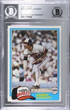 1981 Topps Sammy Stewart #262 BAS Certified BAS Encased Auto