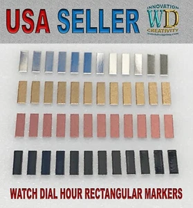 Watch Dial Hour SILVER GOLD BLACK ROSE GOLD Markers Numerals Rectangular Bars - Picture 1 of 7