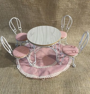 Juego de 4 heladerías de metal miniatura vintage para casa de muñecas de 3,5" patio Foto 1 de 4