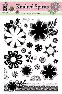 HOTP SELLOS TRANSPARENTES ESPÍRITUS AFINES 20 piezas Flores 1140 Libro de recortes Estampado - Imagen 1 de 2