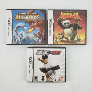 3 Nintendo DS Games Kung Fu Panda, Dragons, Major League Baseball 2K7 - Picture 1 of 8