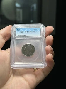 1804 ICG 1/2c C-1 VF30 Details Scratched. - Picture 1 of 4