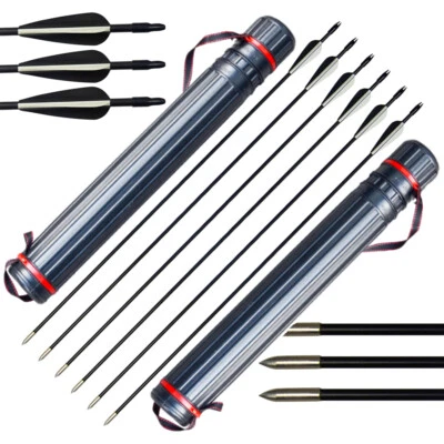 31" Archery Recurve Compound Bow Fiberglass Arrows Target Hunting Practice Shoot - Image 1 of 4