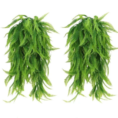4Pcs Artificial Hanging Plants Outdoor Indoor Fake Fern Trailing Leaf Home Decor - Image 1 of 4