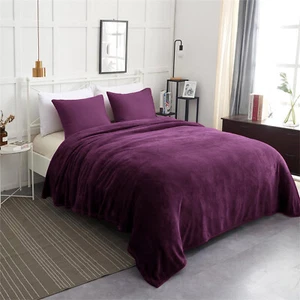 Large Lightweight Flannel Fleece Blankets Bed Sofa Throw Blanket Queen King Size - Picture 1 of 46