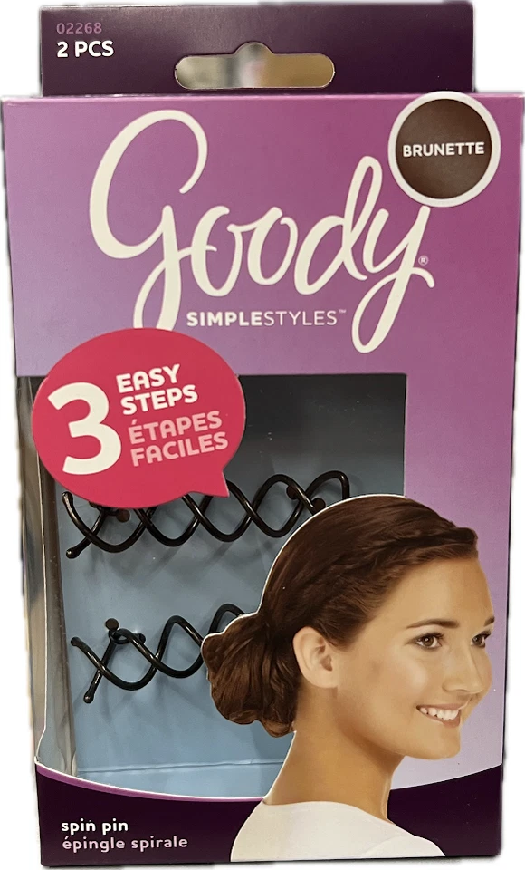 Goody Simple Styles Spin Pin Assorted Colors Dark or Light Hair 2 Count