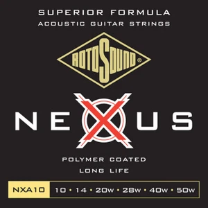 Rotosound Nexus Luce Acustica Rivestita Trasparente Fosforo Bronzo 10-50 NXA10 - Foto 1 di 1