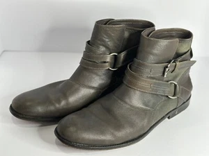Herren John Varvatos Zum Überziehen Harness Stiefeletten Schuhe Größe 11 Grau Leder - Bild 1 von 13