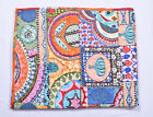 Couverture en coton vintage patchwork Kantha indien fait main courtepointe