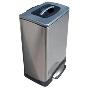 HOUSEHOLD ESSENTIALS Indoor Trash Can 10-Gal Stainless Steel Step To Open Lid - Picture 1 of 3