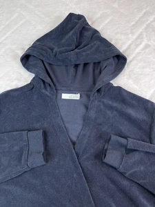 Barefoot Dreams Beach Hoodie Damen (S) Navy Cozy Terry Cross Over Snap Pullover - Bild 1 von 7