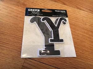 Greek Style Fashion Art Iron-On Greek Letter Y (Upsilon), New - Picture 1 of 2