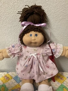 JESMAR Vintage Cabbage Patch Kid Girl Brown Hair FRECKLES Head Mold #1 1984 - Picture 1 of 10