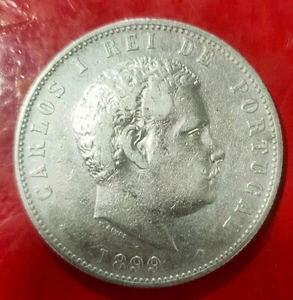 PORTUGAL. AÑO 1899. 1000 REIS PLATA CARLOS I. PESO 24,9 GR - Picture 1 of 2
