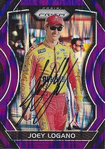 AUTOGRAPHED Joey Logano 2018 Panini Prizm Racing RARE PURPLE PRIZM (#22 Pennzoil