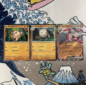 Set Of 3 Mankey 106/193 Primeape 107/193 Annihilape SVP032 Collection Box Promos - Picture 1 of 2
