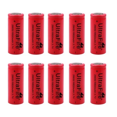 UltraFire 26650 Battery 3.7V 6800 mAh Flat Top Rechargeable Batteries Cell - Image 1 of 4
