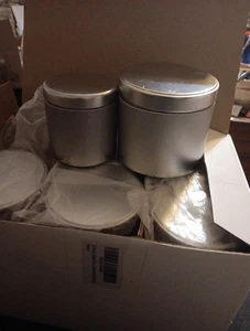 12pk Candle Tins 5oz 12 3oz Candle Making Storage. Tea Container Jars Silver - Picture 1 of 5