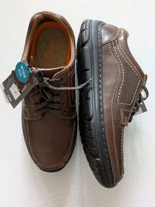 Zapatos con cordones de cuero marrón calce ancho M&S Airflex para hombre talla 7 - Imagen 1 de 8