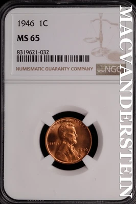 1946 Lincoln Wheat Cent-NGC MS 65 Brilliant Uncirculated Lustrous #SLG272 - Image 1 of 2