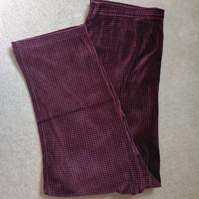 Pantalones Liz Claiborne Liz & Co Mujer Talla XL Rojo Negro Terciopelo Pull On Cintura Elástica Foto 1 de 4