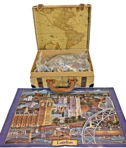 Jigsaw 1000 Piece Puzzle London Not In Original box but  in Suitcase Map Box  - Picture 1 of 4
