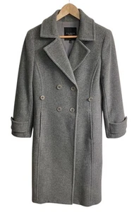 Talbots Damengröße 4 grau Wolle Trenchcoat Knopfleiste Jacke - Bild 1 von 11