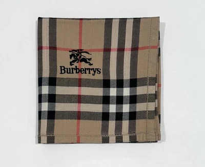 NUEVO CON ETIQUETAS PAÑUELO PARA HOMBRES BURBERRY Marrón Tostado Cuadros Algodón Bolsillo Cuadros Cuadros Cuadros Cuadros Cuadros Cuadros Cuadrado 18” Foto 1 de 4