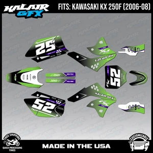 Graphics Kit for Kawasaki KX250F (2006-2008) KX 250F Ominous Series - Green - Picture 1 of 4